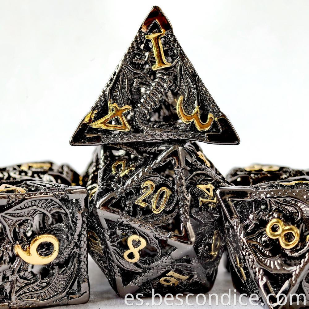 Black Nickle Dragon Metal Dice